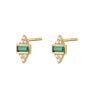 Audrey Stud Earrings With Green Stones, thumbnail 1 of 5
