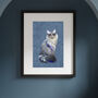 Custom Pet Portrait Wearing Glasses Personalised Dog Cat Gift, thumbnail 10 of 12