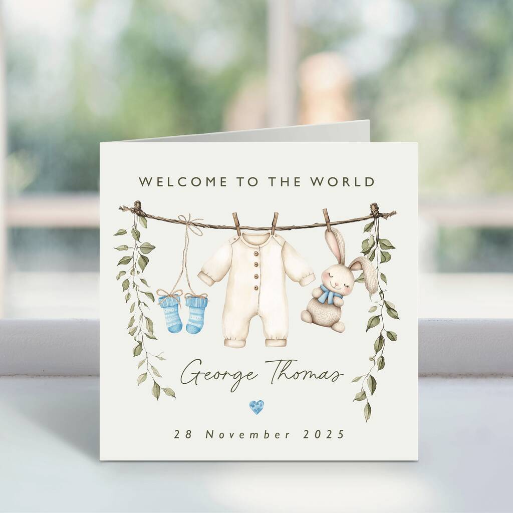 Welcome To The World New Baby Boy Card, 1 of 2