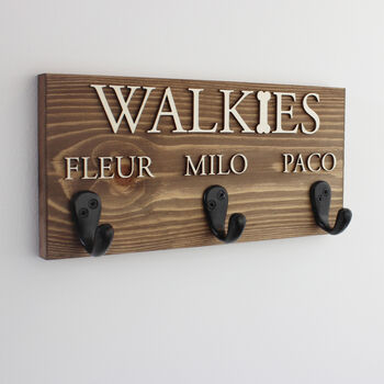 Personalised Walkie's And Names Dog Lead Holder, 4 of 12