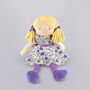 Peggy Rag Doll With Personalised Fleece Blanket, thumbnail 3 of 7