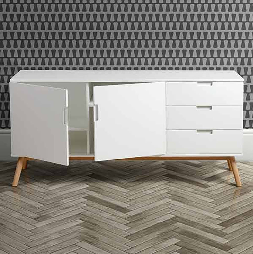 Mid Century White Oak Sideboard By I Love Retro