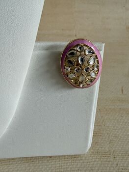 Pink Choker Gold Plated Meenakari Set, 4 of 8