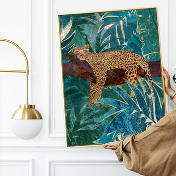 Leopard In The Tropical Jungle Wall Art Print, 3 of 4