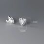 Bridesmaids Sterling Silver Heart Stud Earrings, thumbnail 4 of 6