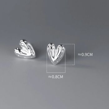 Bridesmaids Sterling Silver Heart Stud Earrings, 4 of 6