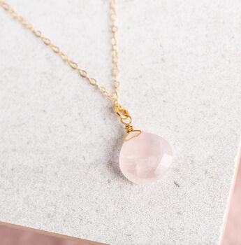 14 Kt Gold Filled Rose Quartz Necklace, 3 of 6