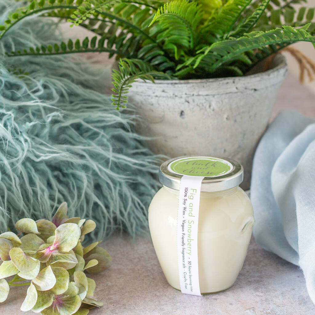 Fig And Snowberry Soy Jar Candle By Chalk And Cheese Candles And Wax