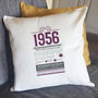 Personalised 70th Birthday Gift 1956 Cushion, thumbnail 6 of 11