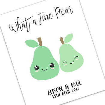 Personalised Fine Pear Wedding Print, 5 of 6