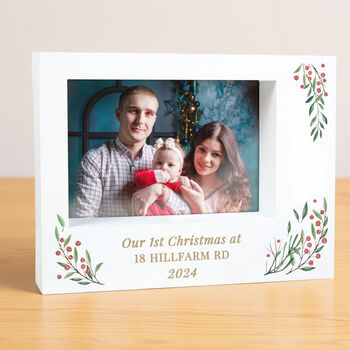 Personalised Christmas Foliage 5x7 Box Photo Frame, 4 of 6