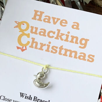 Wish Bracelet With A Duck Charm. Have A Quacking Christmas, 7 of 7