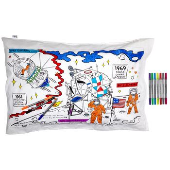 Space Pillowcase Kit + 10 Pens, Colour In And Learn, 8 of 10