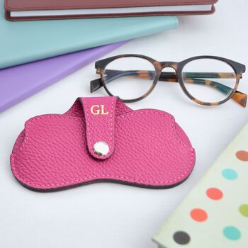 Personalised Monogram Leather Glasses Protector Case, 4 of 9