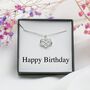 Personalised Birthday Necklace For Her, Sterling Silver Heart Infinity Charm, thumbnail 6 of 7