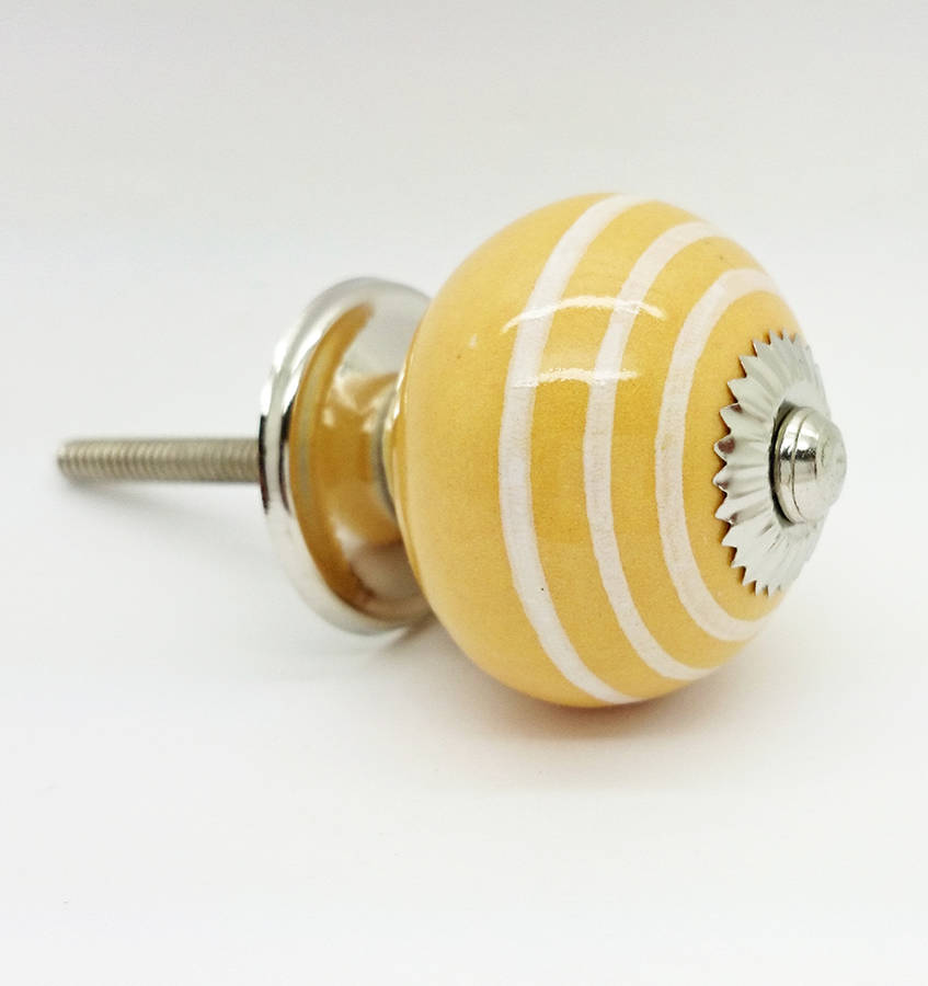 yellow ceramic door knobs cupboard drawer pull handles by g decor