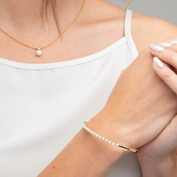 Shinju Gold Real Freshwater Pearl Bangle, 4 of 5