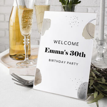 Minimalist Birthday Welcome Sign And Photobooth Frame, 3 of 3