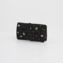 Black Quilted Velvet Embroidered Jewellery Roll, thumbnail 5 of 6