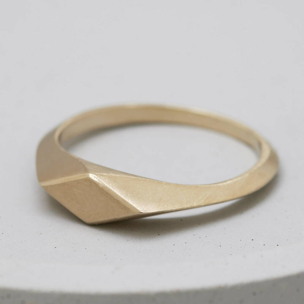 9ct Gold Signet Ring For Women By Louy Magroos