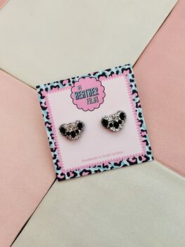 Koala Glitter Resin Studs / Australian Animal Gift / Novelty Wildlife Jewellery / Colourful Accessories, 4 of 5