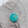 'The Circle' Turquoise December Birthstone Necklace Silver, thumbnail 5 of 7