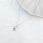 Peridot Sterling Silver Charm Necklace August Birthstone Jewellery, thumbnail 2 of 4