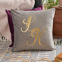 Personalised Intertwined Floral Initials Cushion, thumbnail 1 of 4