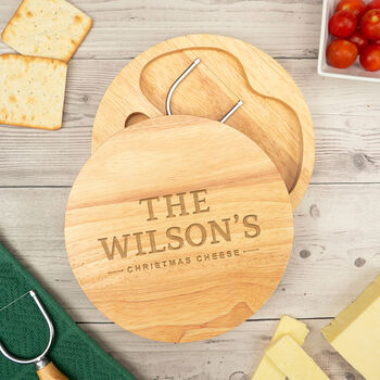 Personalised Couples Christmas Cheese Board Set, 4 of 6