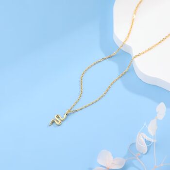 Snake Pendant Necklace In Sterling Silver, 4 of 10