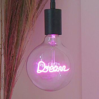 Dream Text Light Bulb And Table Lamp, 3 of 4