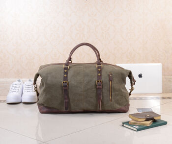 Canvas Classic Holdall Duffel Bag, 4 of 12