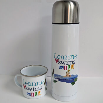 Personalised Swim Wild Flask And Mug Set, 11 of 12