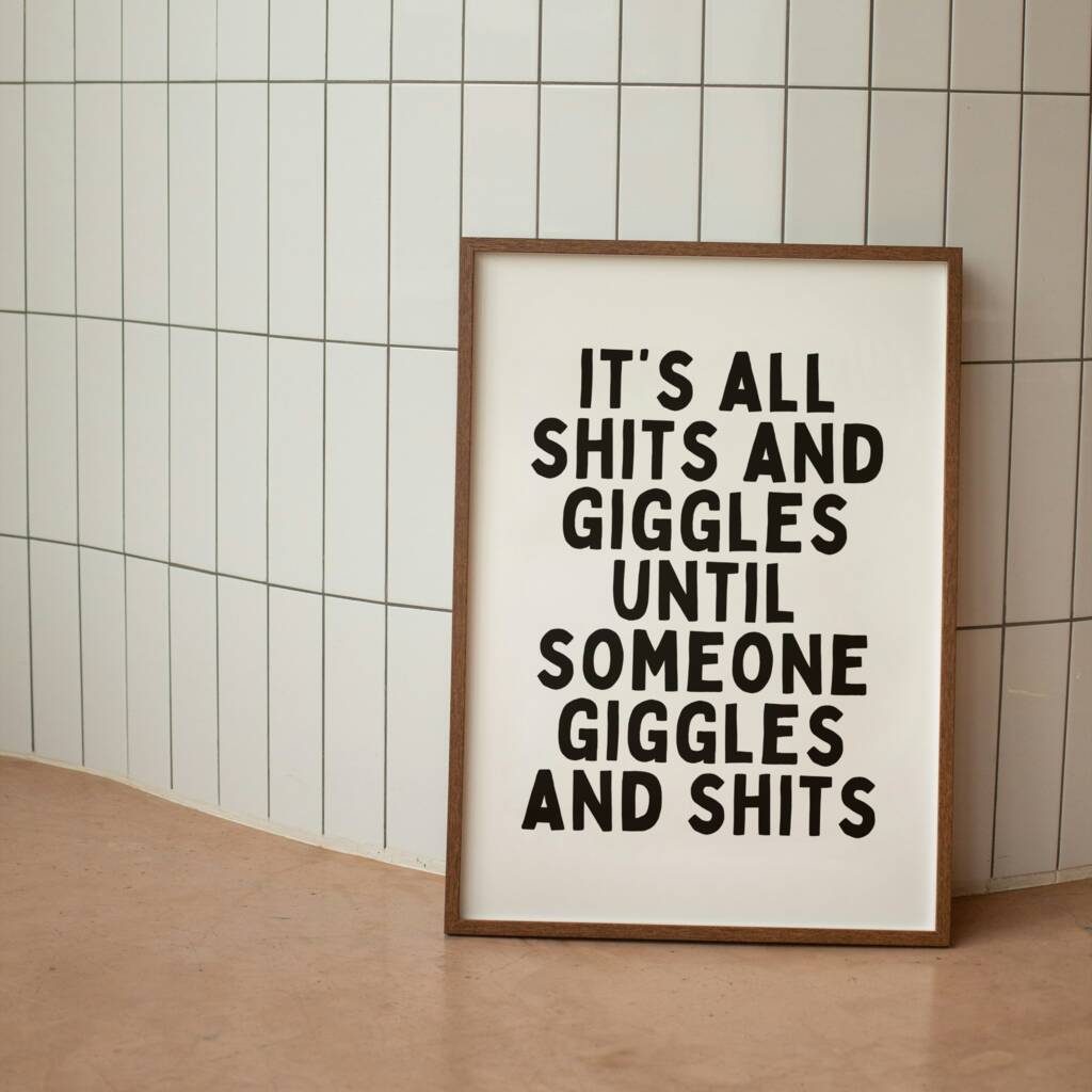 SKYC Targa In Metallo 20x30 Cm - Scritta Umoristica 'It's All Shits And Giggles...' - Stile Vintage Per Bagno, Officina, Pub - Decorazione Da Parete