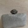 Silver Lotus Clasp Rectangular Clutch Bag, thumbnail 3 of 11