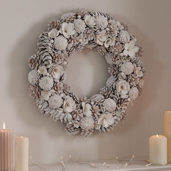 Frosted Flowers Luxury Indoor Wreath, 3 of 4