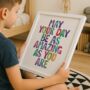 Rainbow Watercolour Amazing Day Kids Typography Print, thumbnail 1 of 5