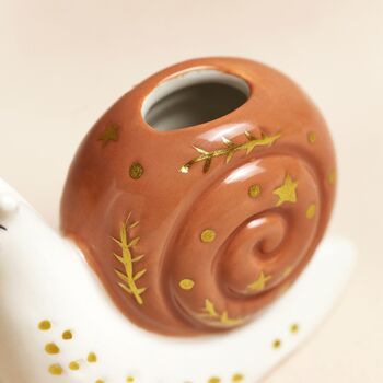 Tiny Snail Ceramic Bud Vase, 4 of 5
