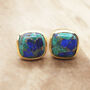 Gold Vermeil Plated Azurite May Birthstone Earrings, thumbnail 4 of 6