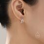 Mismatched Pair Of Music Symbol Drop Stud Earrings, thumbnail 3 of 11