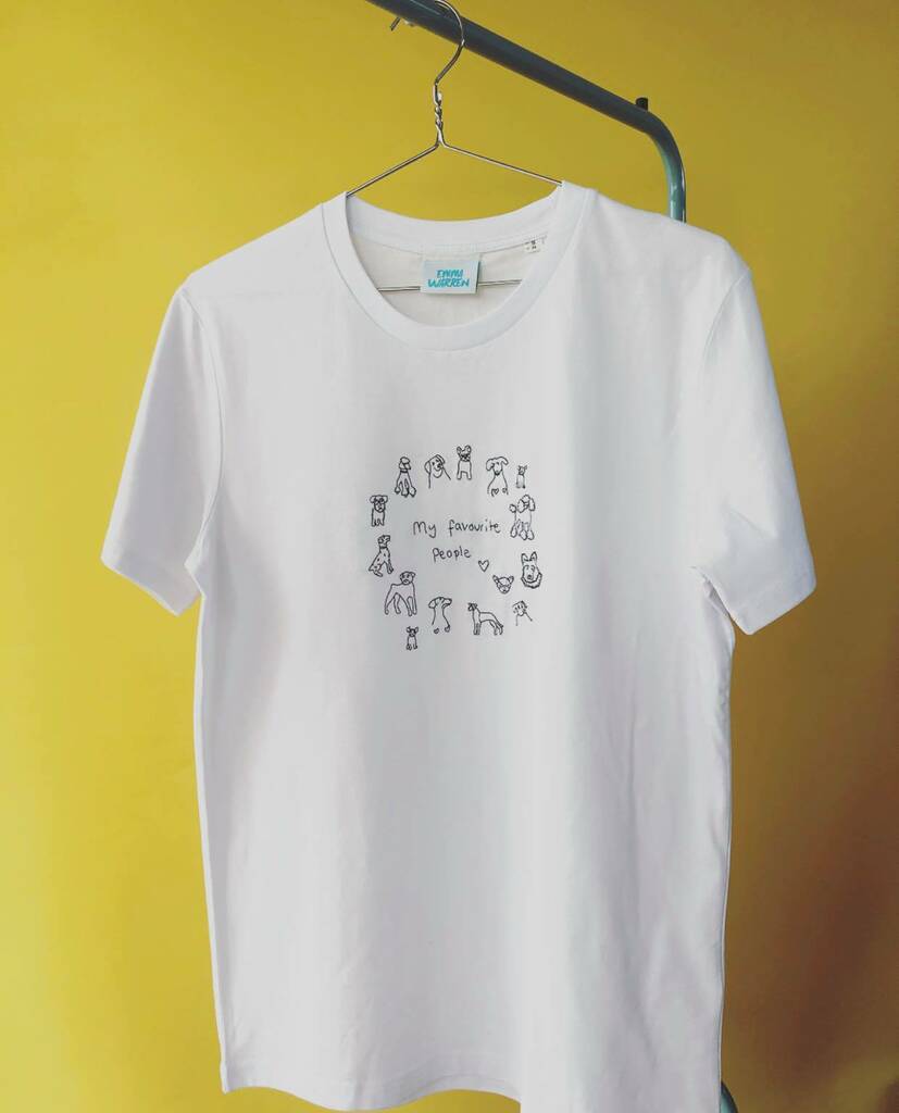 Embroidered My Favourite People Dog T Shirt By Emma Warren ...