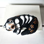 Day Of The Dead Tiger Cub With Orange And Gold Flowers, thumbnail 7 of 7