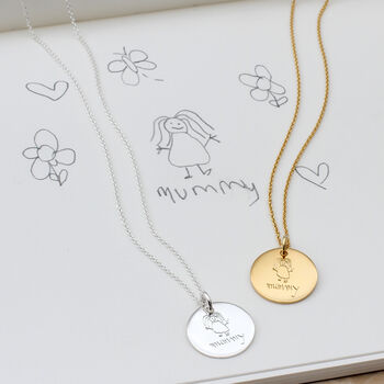 Engraved 'Your Childs Drawing' Necklace, 2 of 4