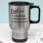 Personalised Definition Stainless Steel Travel Mug, thumbnail 2 of 4