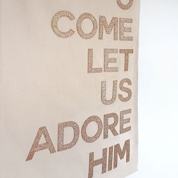 O Come Let Us Adore Him Christmas Wall Hanging, 3 of 3