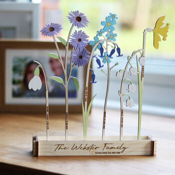 Wooden Personalised Family Birth Flowers, 11 of 11