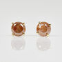 1ct Round Brilliant Cut Burnt Orange Diamond Earrings, thumbnail 2 of 2