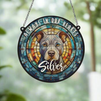 Staffie Grey Memorial Suncatcher, 4 of 6