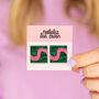Green And Pink Square Stud Wiggle Earrings, thumbnail 1 of 3