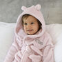 Personalised Pink Baby Dressing Gown With Ears, thumbnail 5 of 12